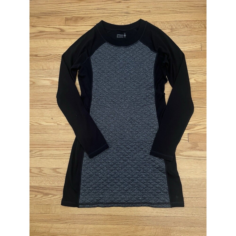 Smartwool Dress Womens Medium M Black Gray Diamond Peak Quilted Merino Wool
